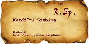 Kazári Szabina névjegykártya