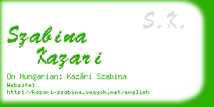 szabina kazari business card