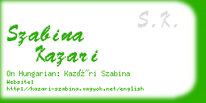szabina kazari business card